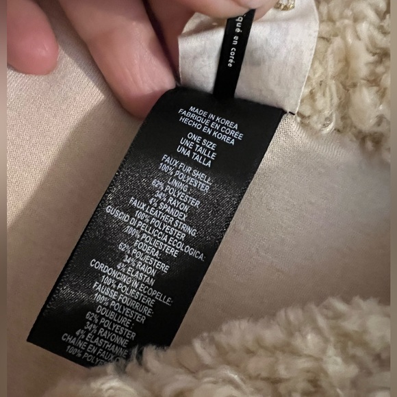 Anthropologie Akemi + Kin Alonna Teddy Layering Vest Cream Off White Sherpa OS - Picture 10 of 13